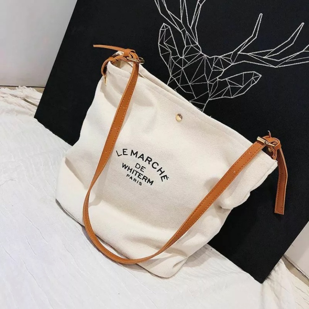Parisian Canvas Tote Bag Merche Paris - Picture 2 of 4